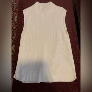 Cotton Mock Turtleneck Sleeveless Sweater